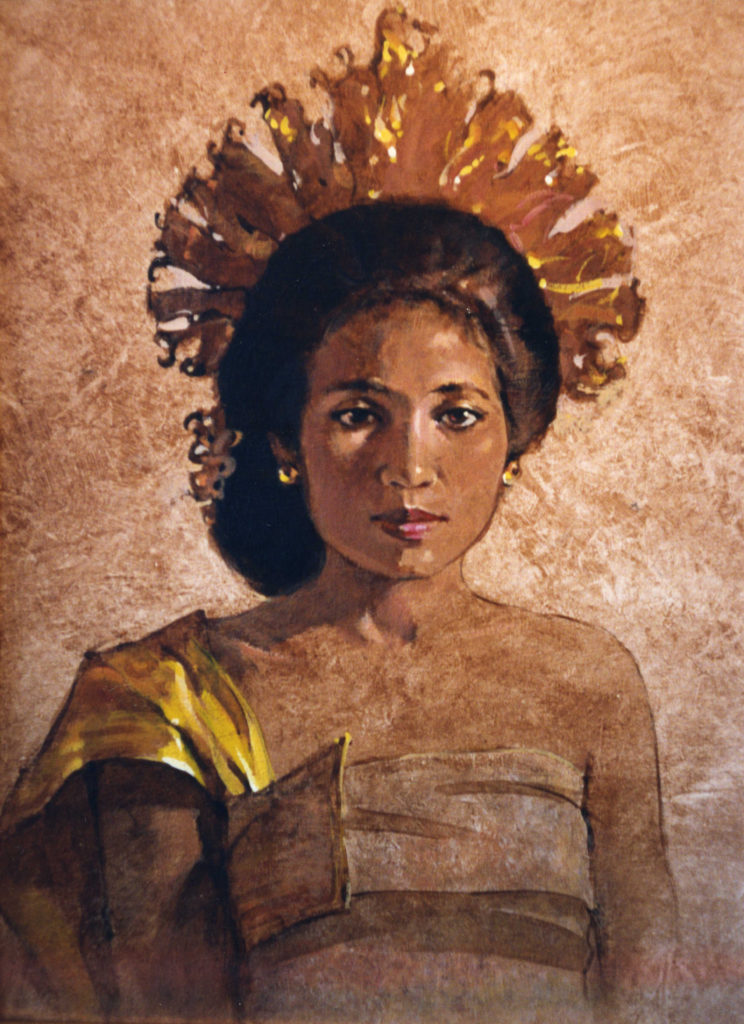 Lady with South Sea Headdress - Painted from life (Sold)