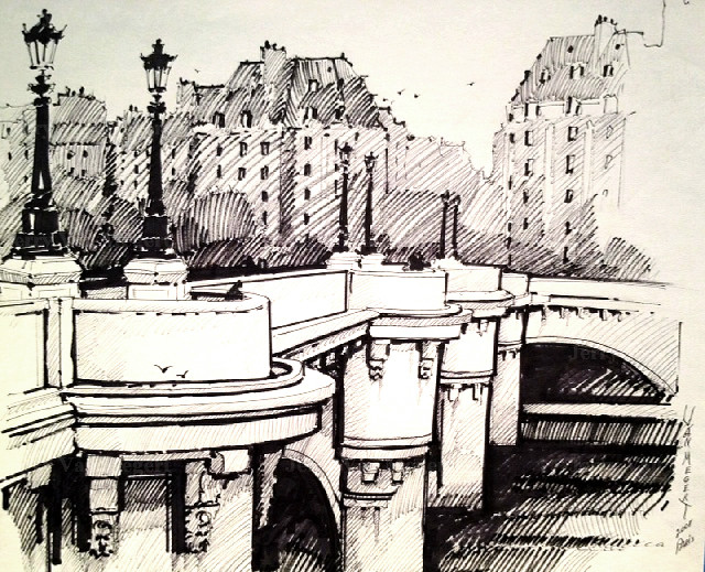 Pont Neuf, Paris 18"x24" 
