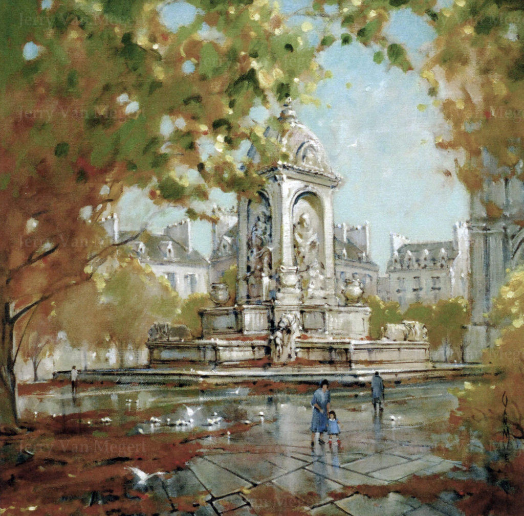 St. Sulpice Square, Paris 20"x20" (Sold)