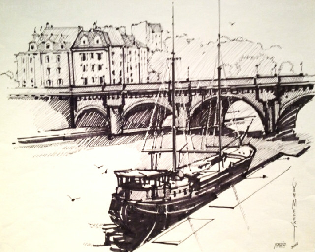P{ont Neuf and Boat, Paris 